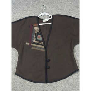 Beppa Vintage Women's 100% Wool 2 Button Jacket Blazer Brown Size Large